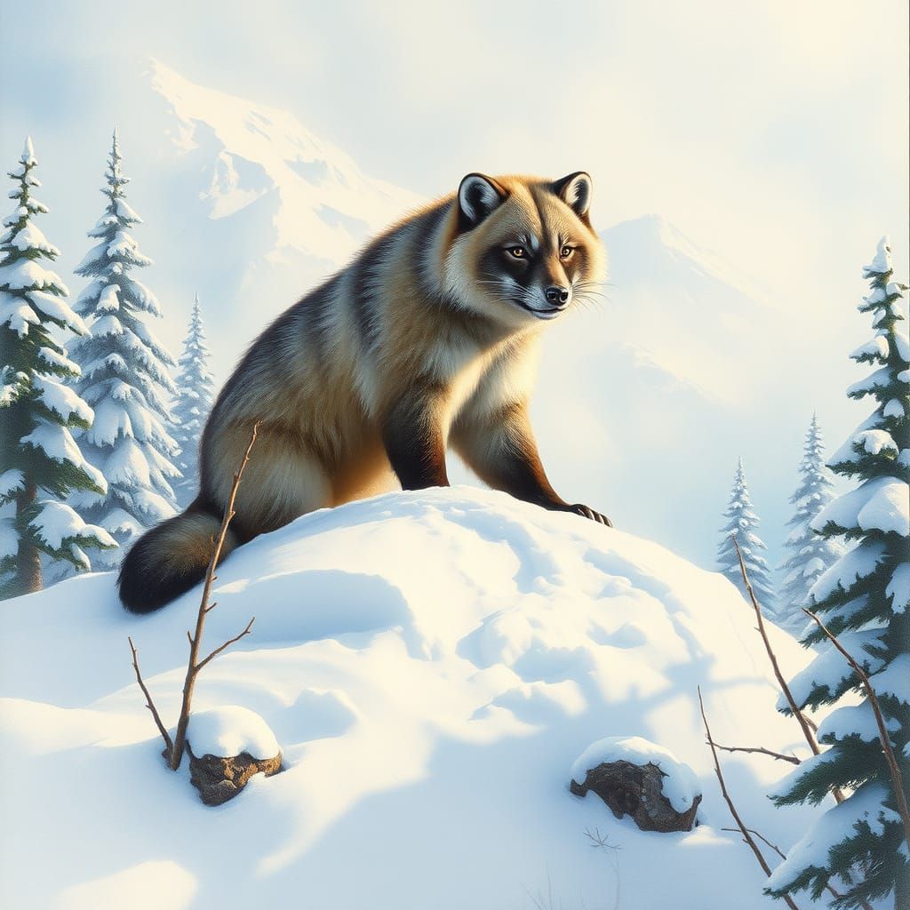 Wolverine Portrait in Pastel Celebrating Nature