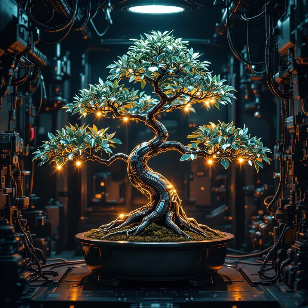 Biomechanical Bonsai Tree with Steel Branches