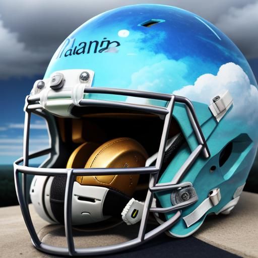 Planet earth themed football helmet, clouds, photorealistic, highly detailed, best quality, realistic
