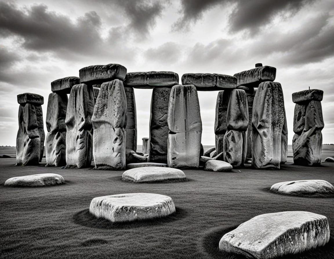 Stonehenge Charcoal Drawing Masterpiece
