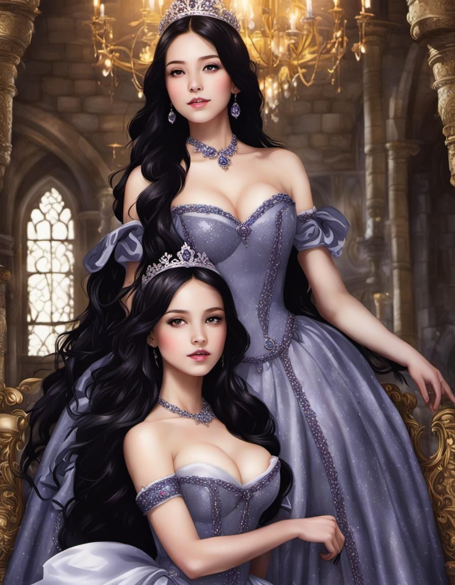 Raven-Haired Princess in Castle