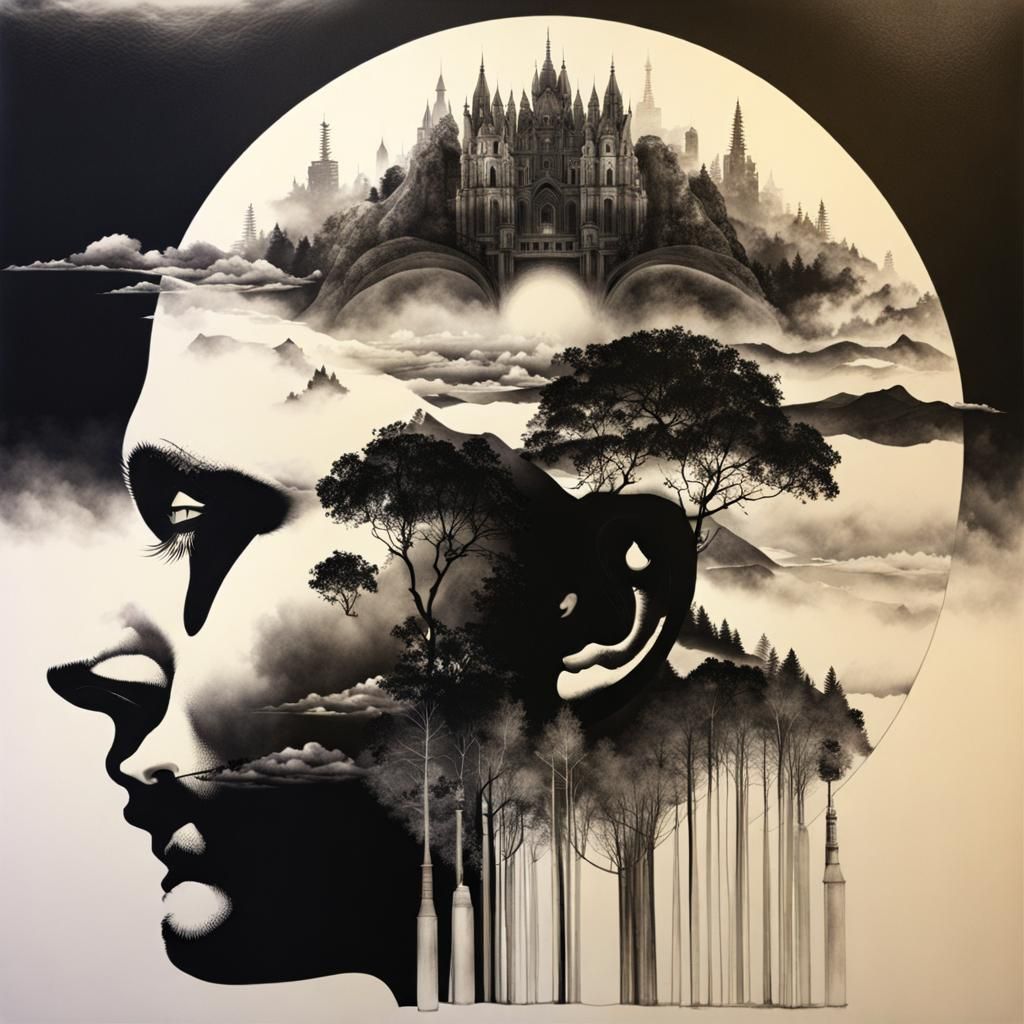 Nightmarish Dreamscape in Pencil and Ink