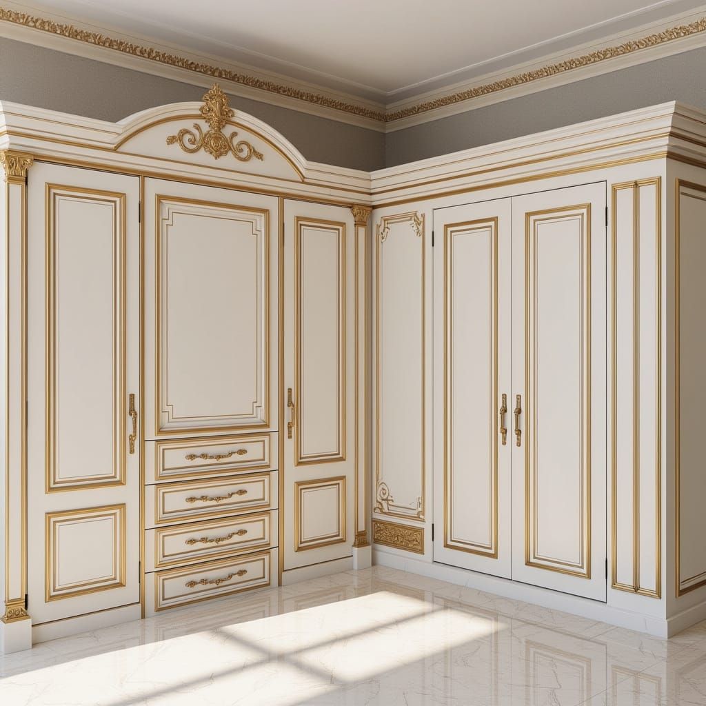 Elegant Greek-Inspired Dressing Room Interior