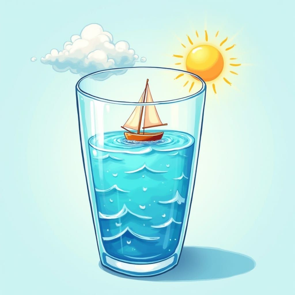 Miniature Ocean World in a Glass