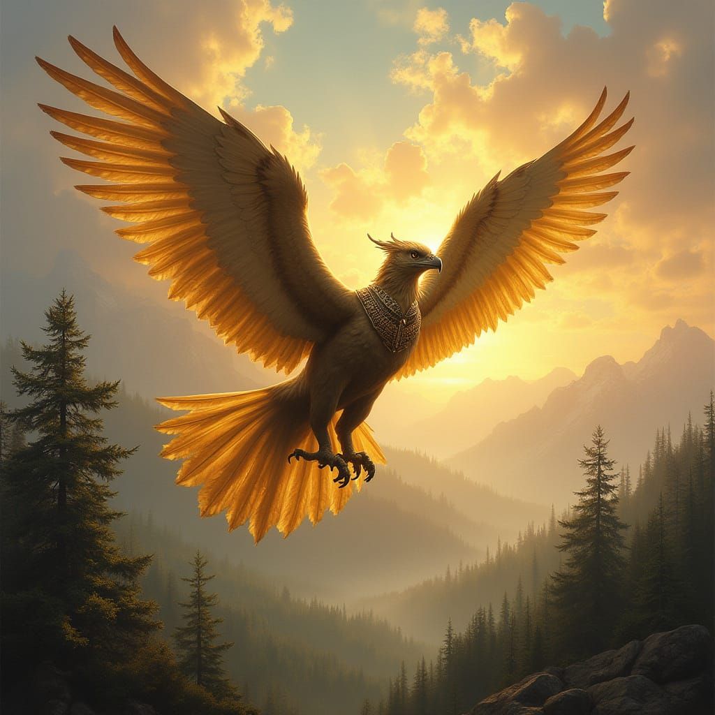 Regal Griffin in Golden Light