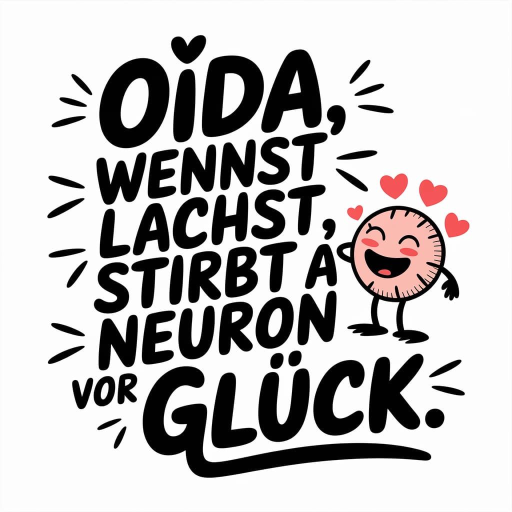 “Oida, wennst lachst, stirbt a Neuron vor Glück.”