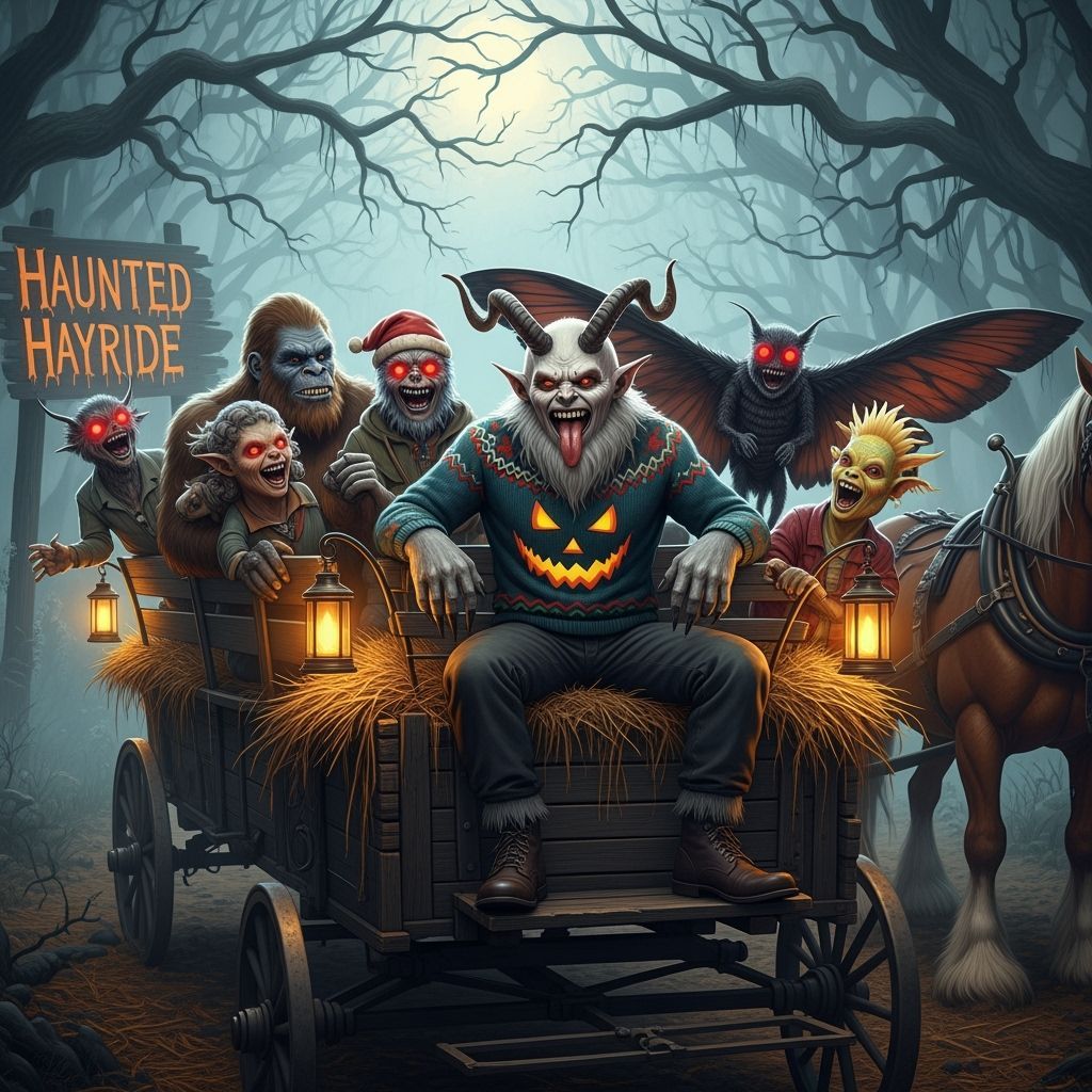 Krampus and Cryptids on a Haunted Hayride