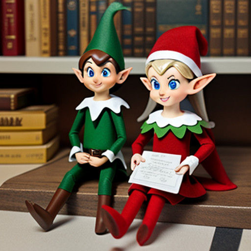 Whimsical Elves on a Traditional Storage Shelf
