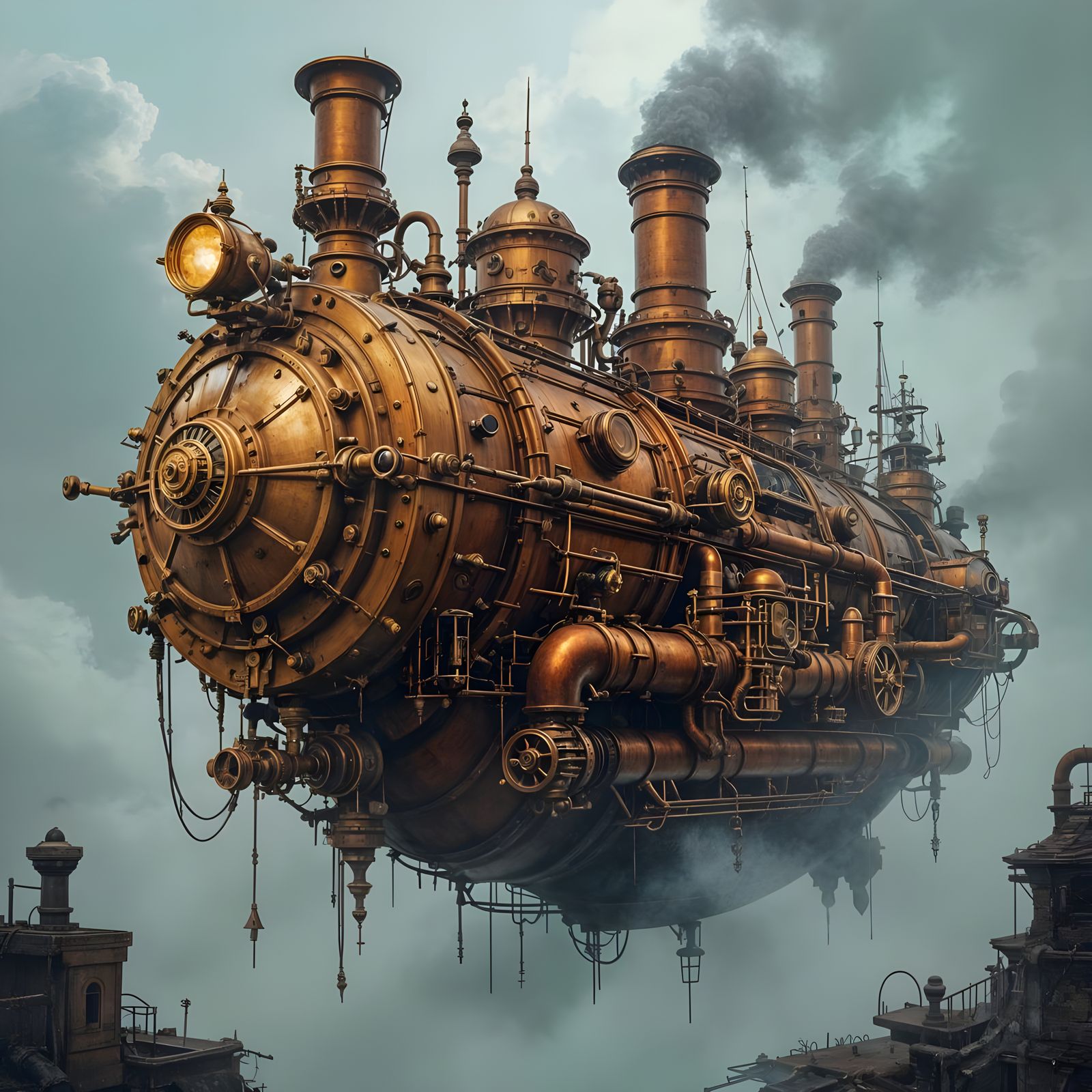 The Flying Dutchman Steampunk Engine in Industrial Fantasy