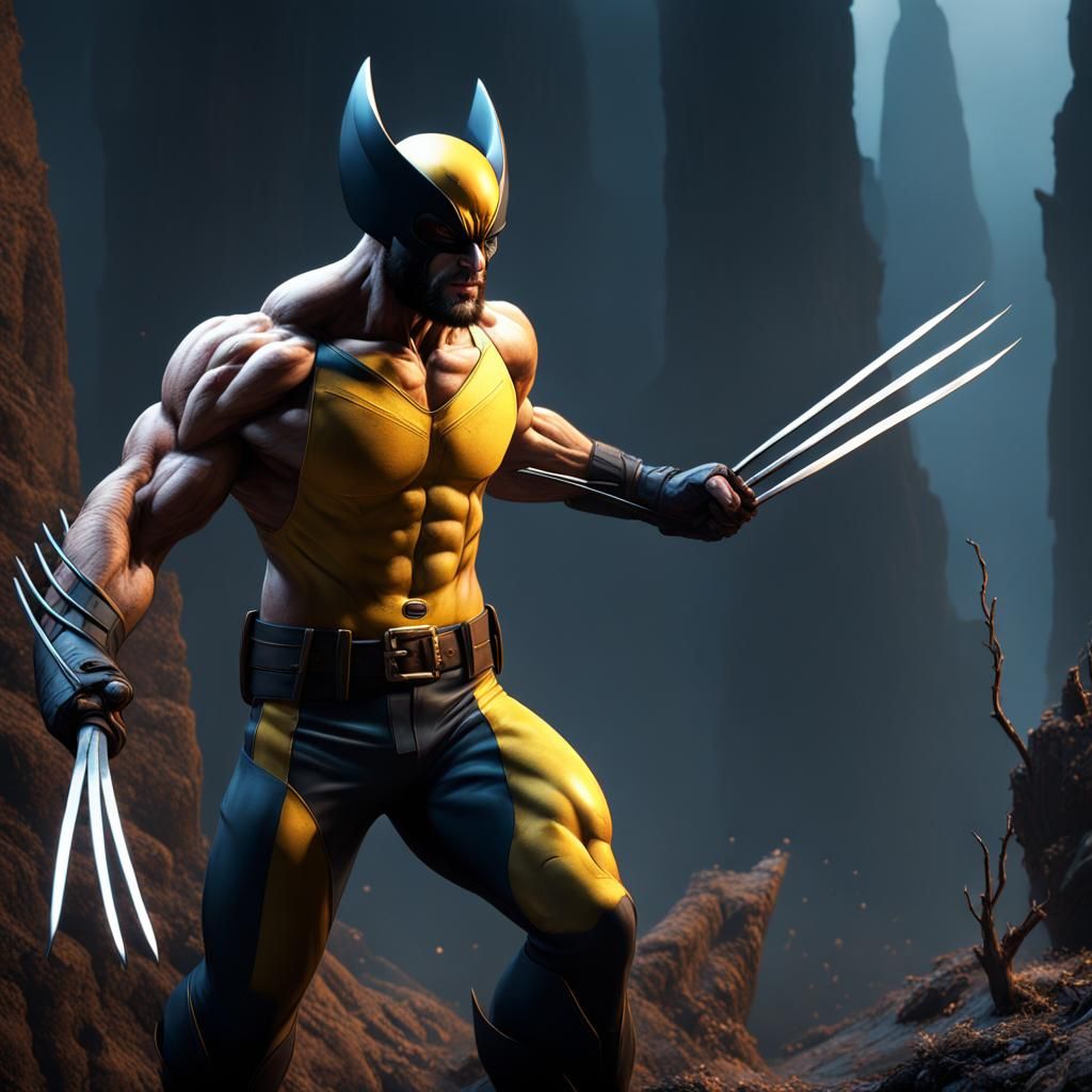 Detailed Matte Painting of Wolverine in 8k