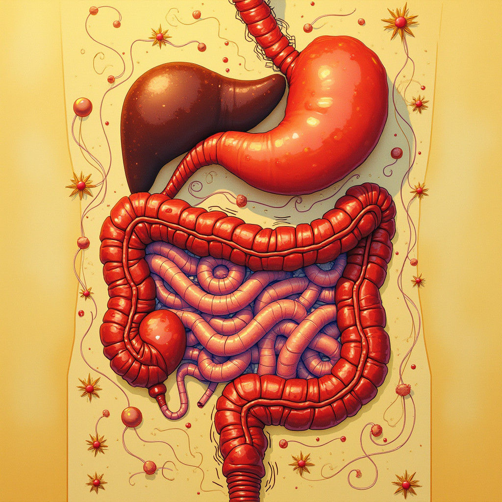 Human Digestive System: Detailed Anatomical Illustration