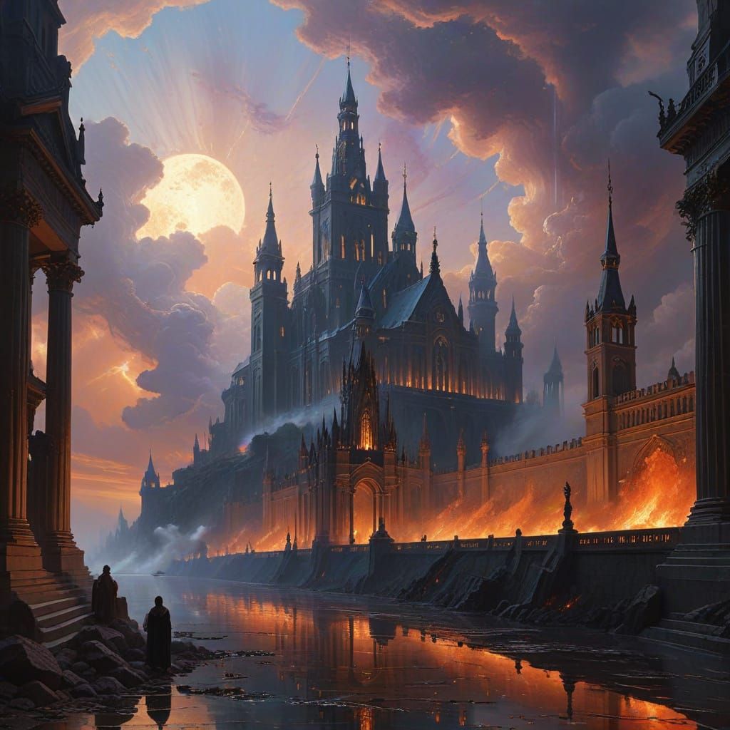 Surreal Landscape of Heaven and Hell Converge