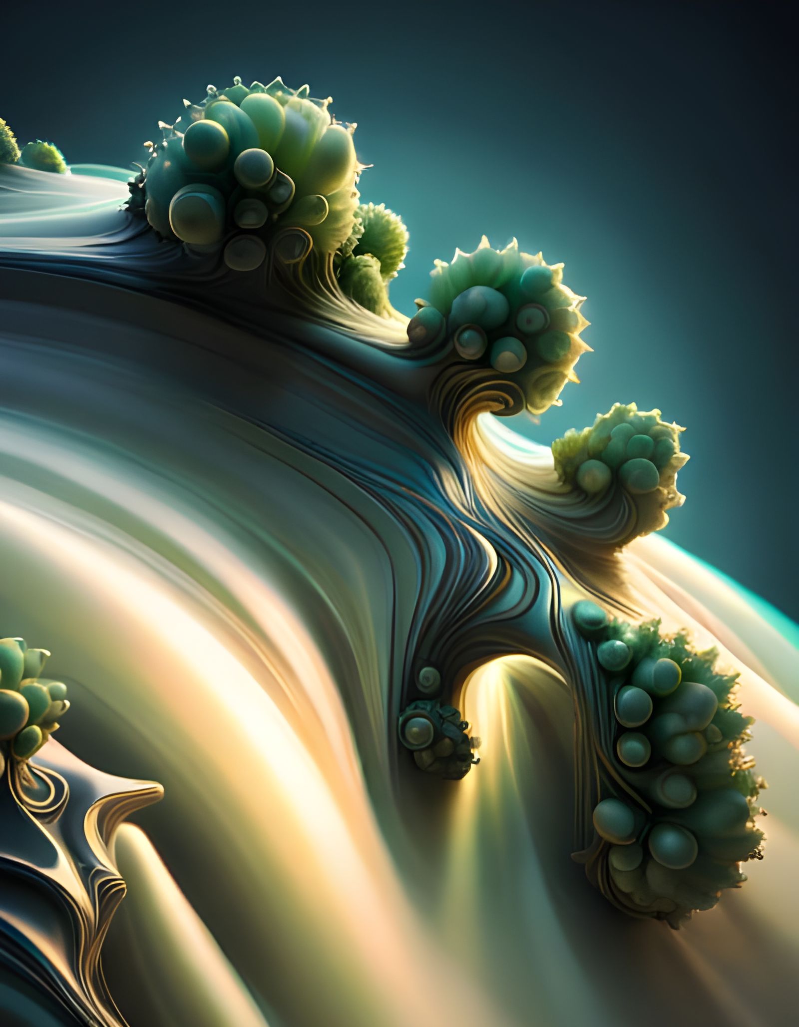 Iridescent Fractal Sculptures in 3D