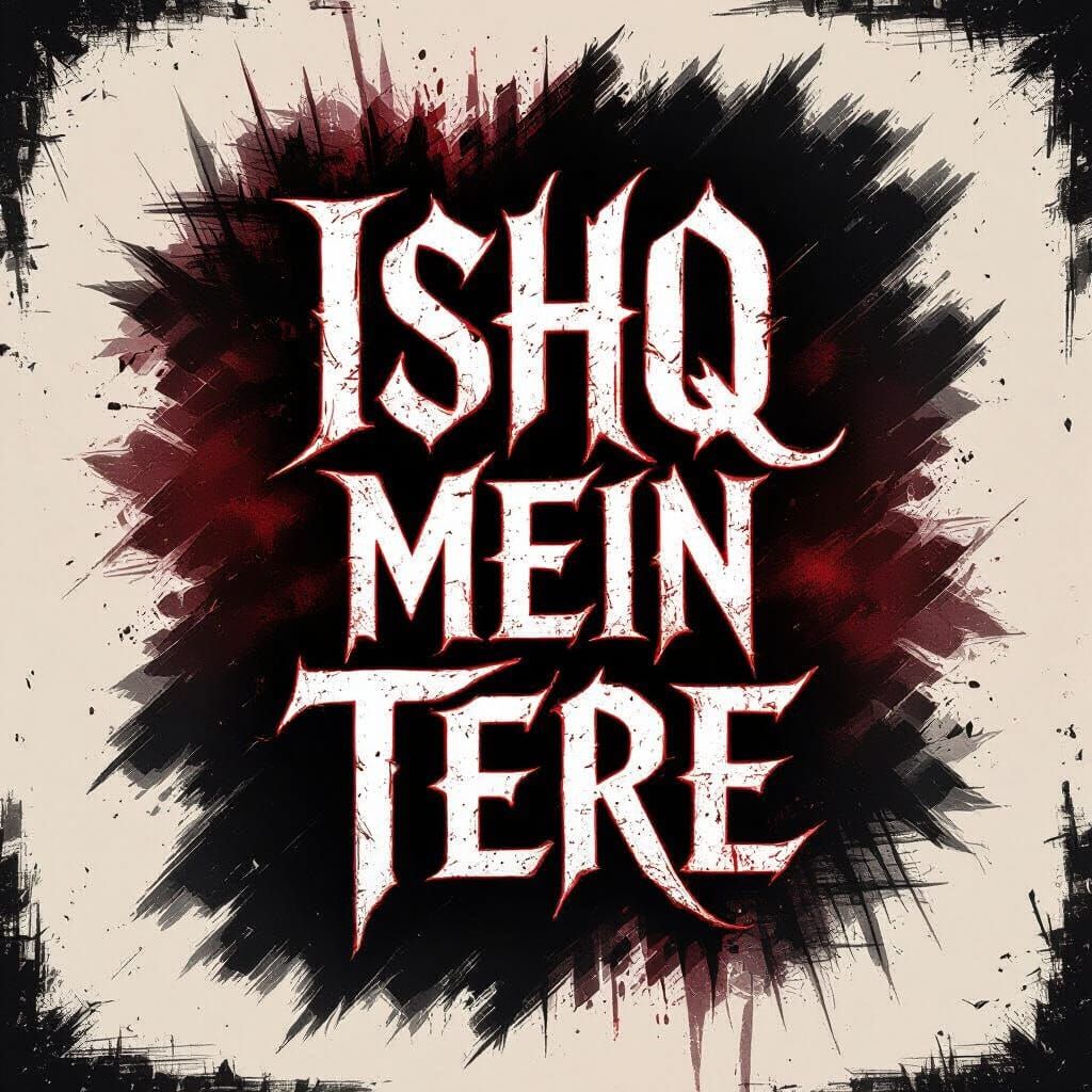 Dark Revenge Poster with Gothic "Ishq mein tere" Text