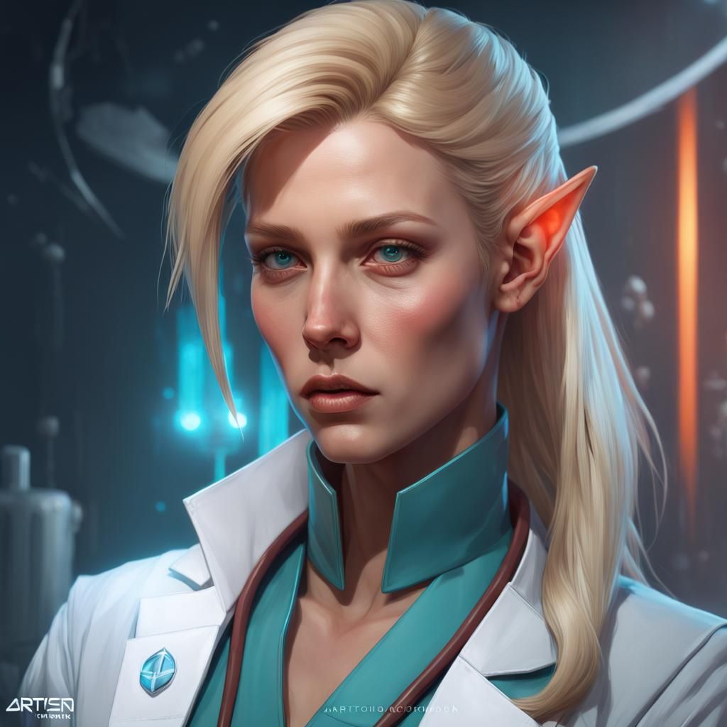 Sci-Fi Space Elf Doctor Portrait in Unreal Engine 5