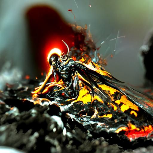 Infernal Demon in a Hellscape, Gothic Art