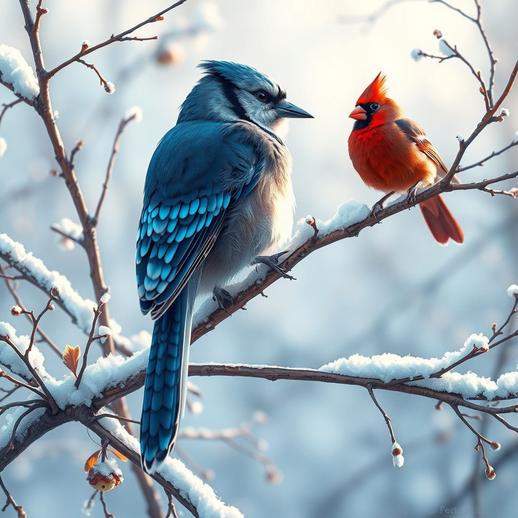 Birds in Winter Wonderland: Matte Painting