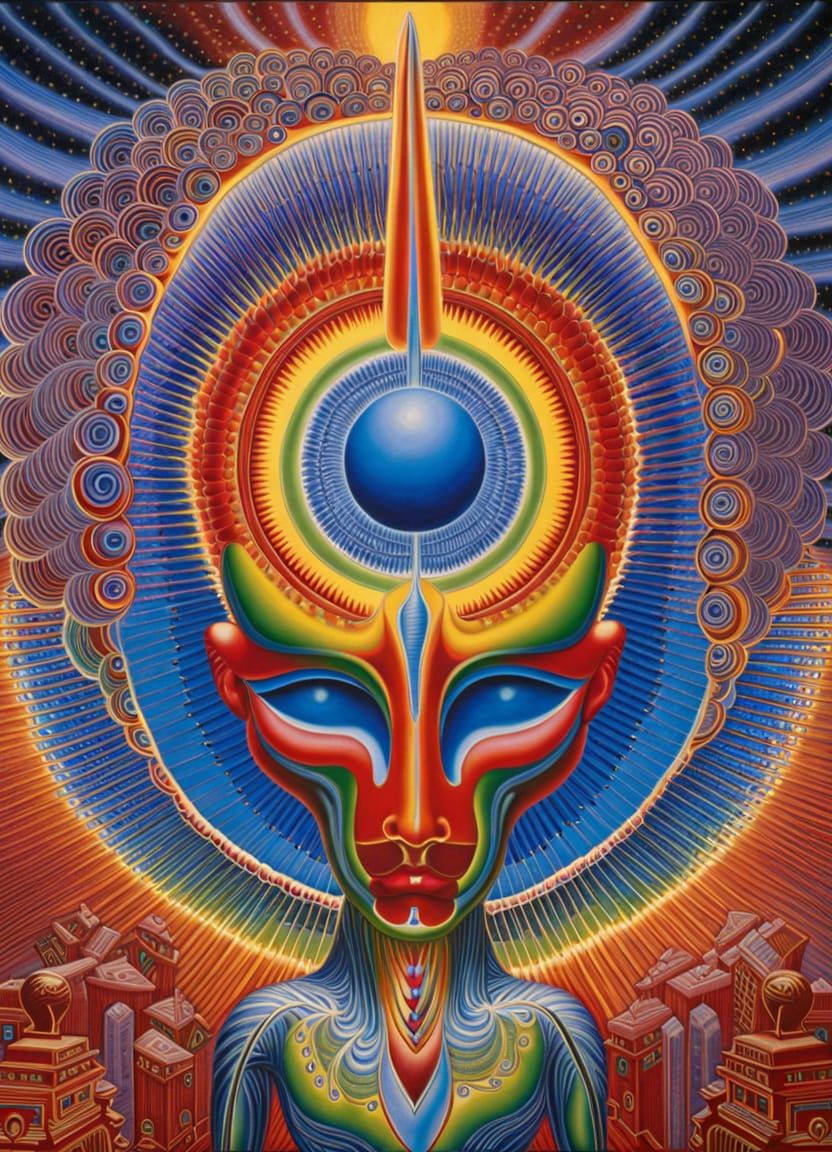 Visionary Art Composition with Psychedelic Colors