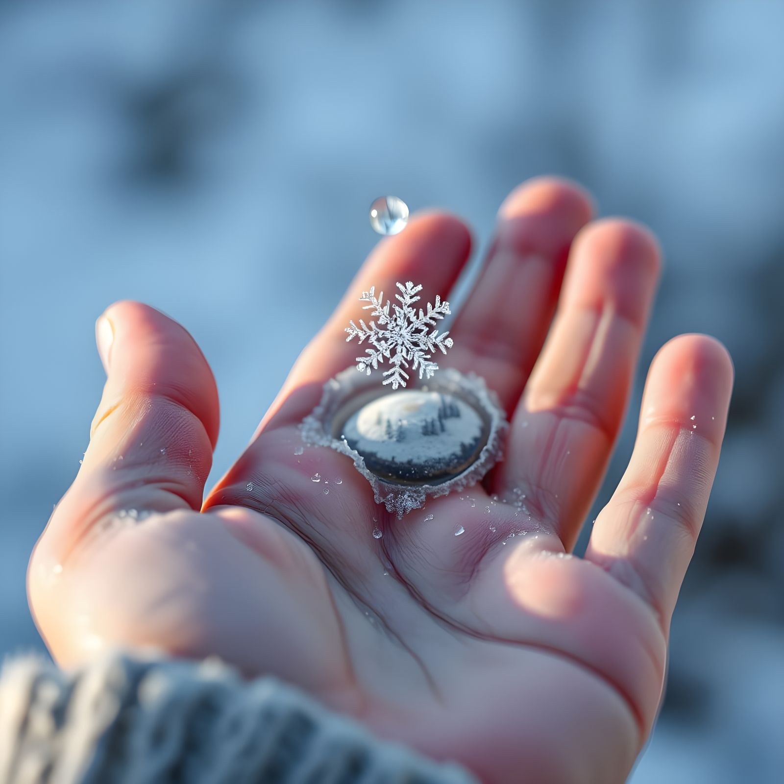Perfect Snowflake Unfolds Winter Wonderland
