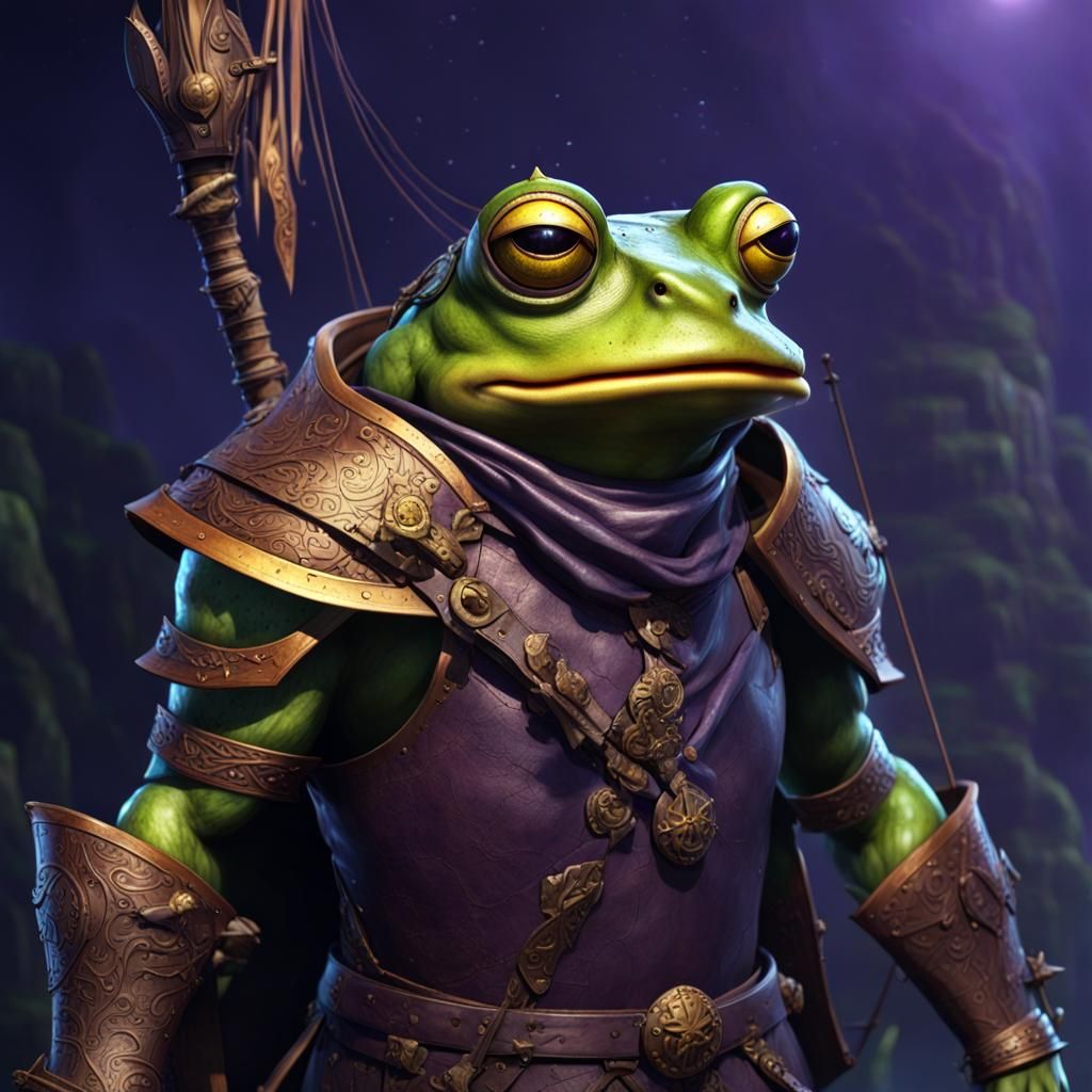 Frog Warrior on Ship: Dark Fantasy Concept Art