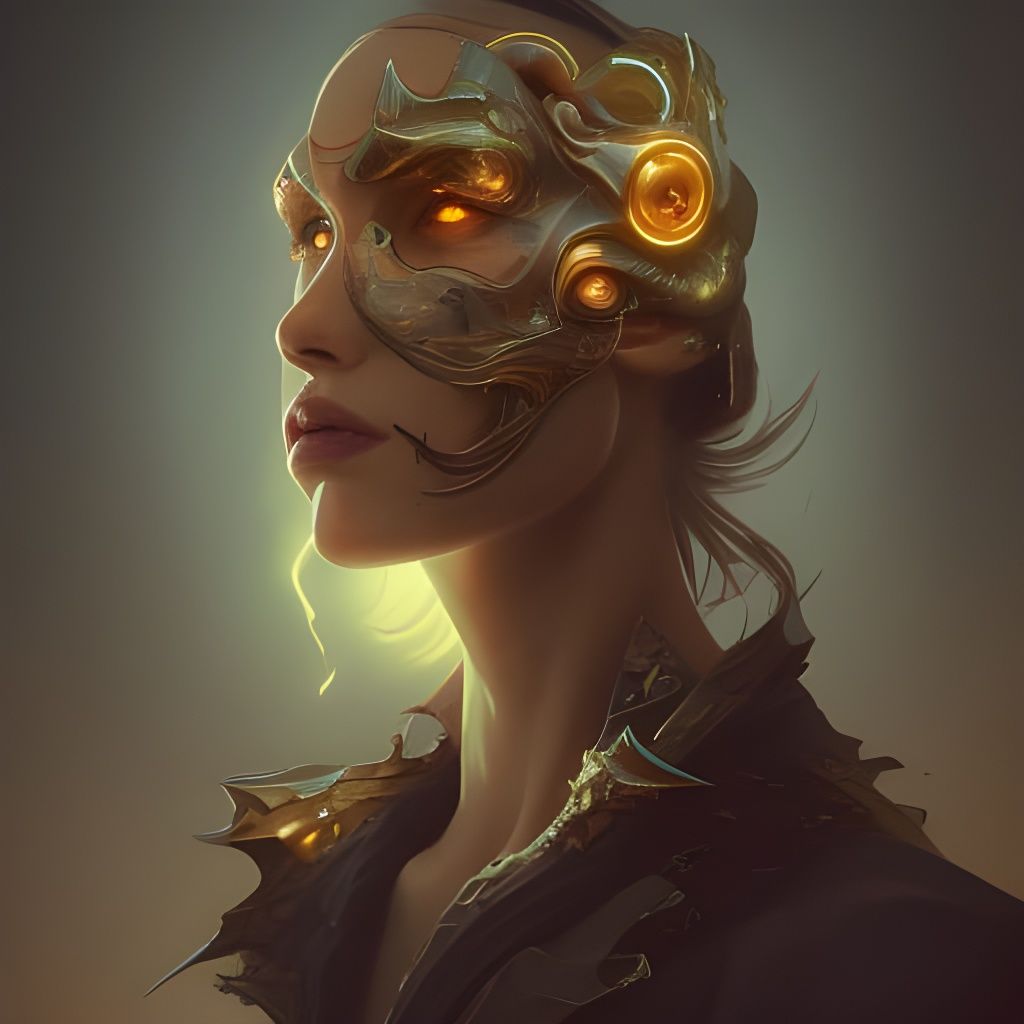 Ouroboros Portrait in Art Nouveau Style