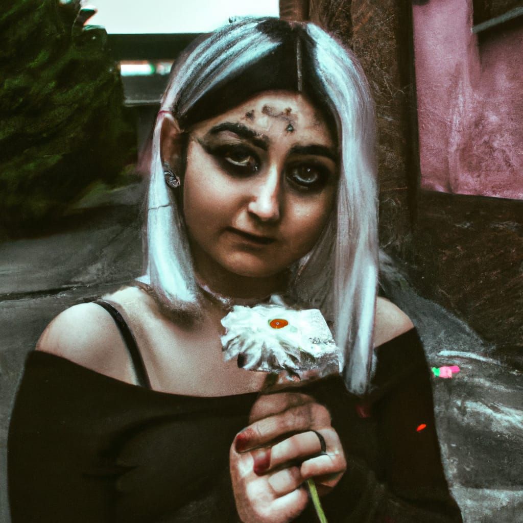 Panda Girl in Urban Alley with Fireworks