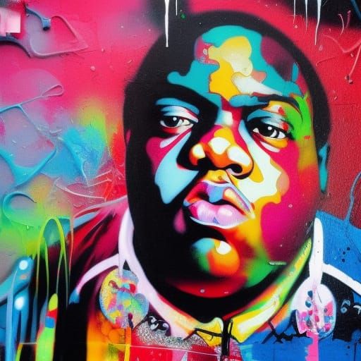 Notorious BIG Graffiti Art in Hip Hop Style