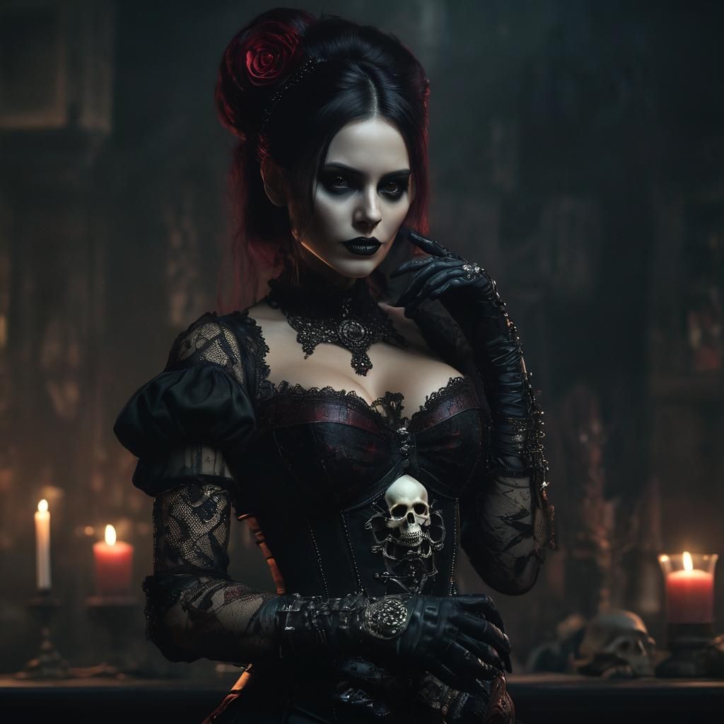 Mysterious Goth Siren Contemplates the Macabre in Rich, Atmo...