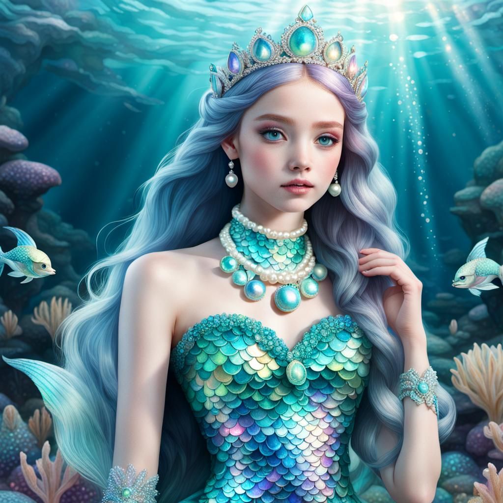 Iridescent Pearl Mermaid Princess