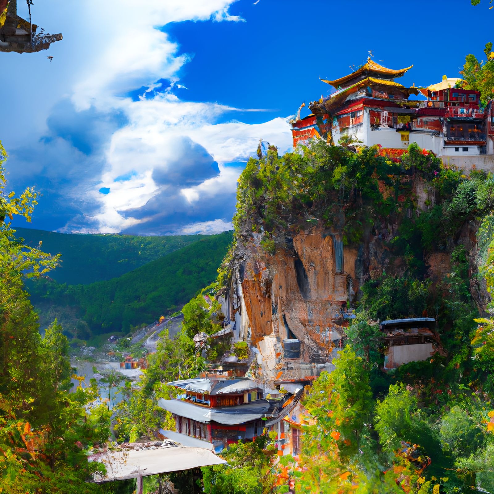 Idyllic Shangri-La with Hanging Gardens