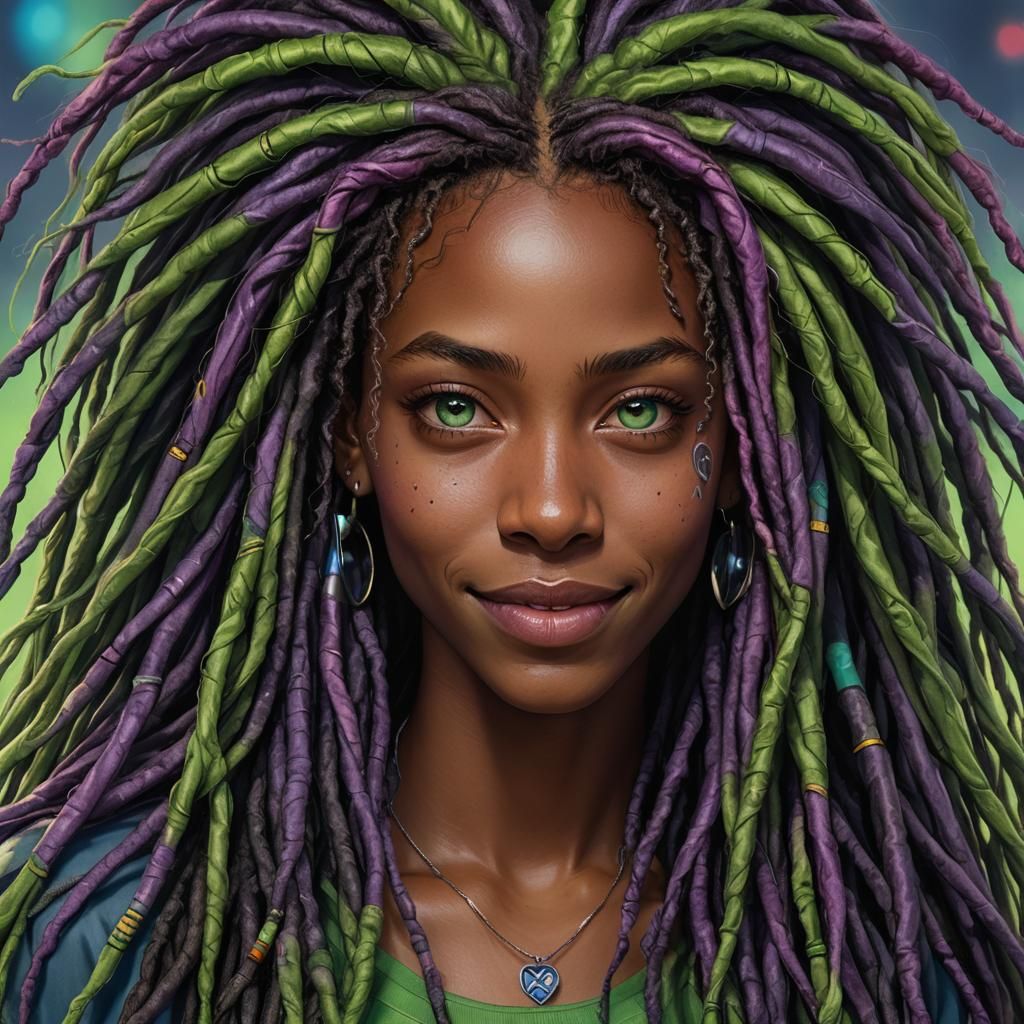Hyperrealistic Portrait of a Superhero with Dreadlocks