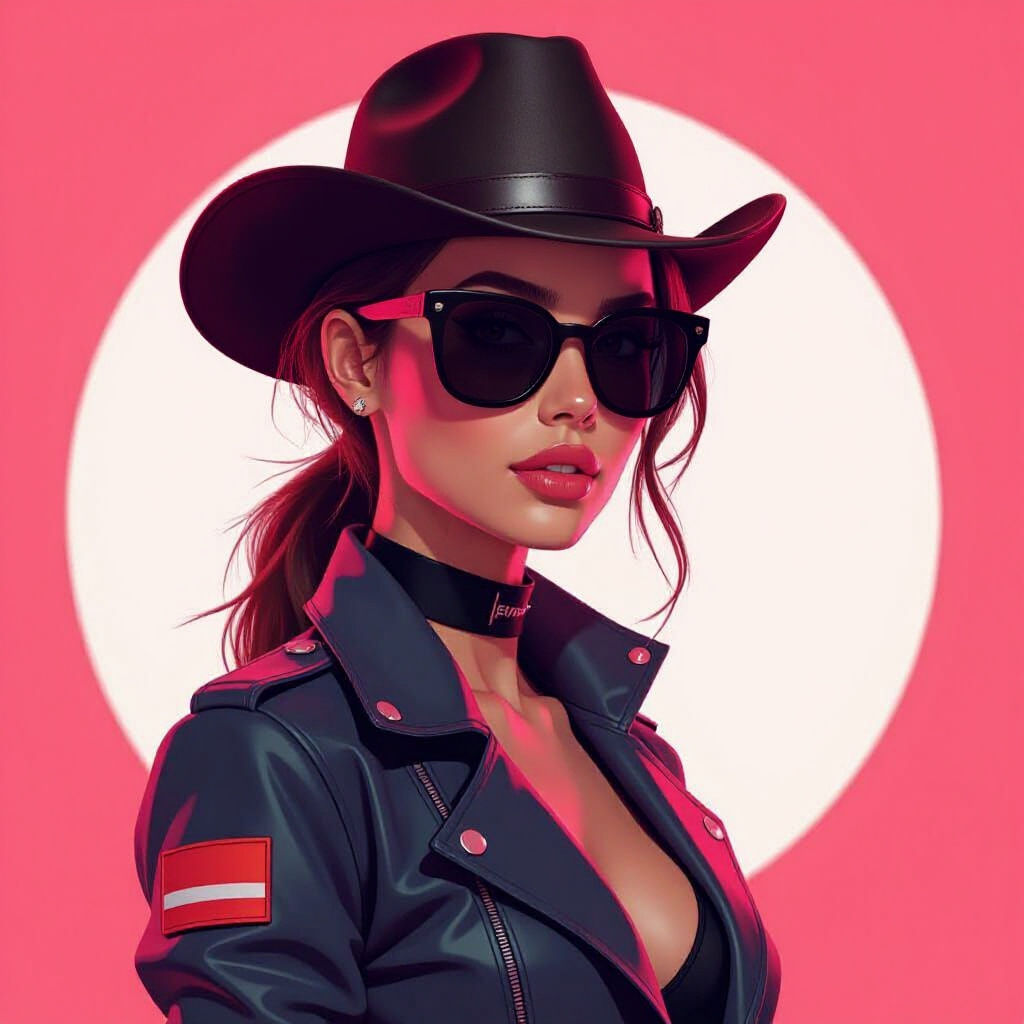 Woman Posing in Front of Coral Pink Backdrop