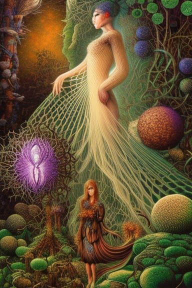 Hedgehog-Human Hybrid in Forest, Surreal Art