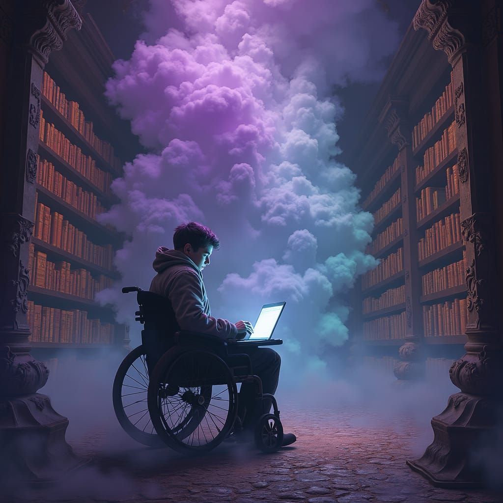 Assistive Technology in Dreamlike Library: Digital Art