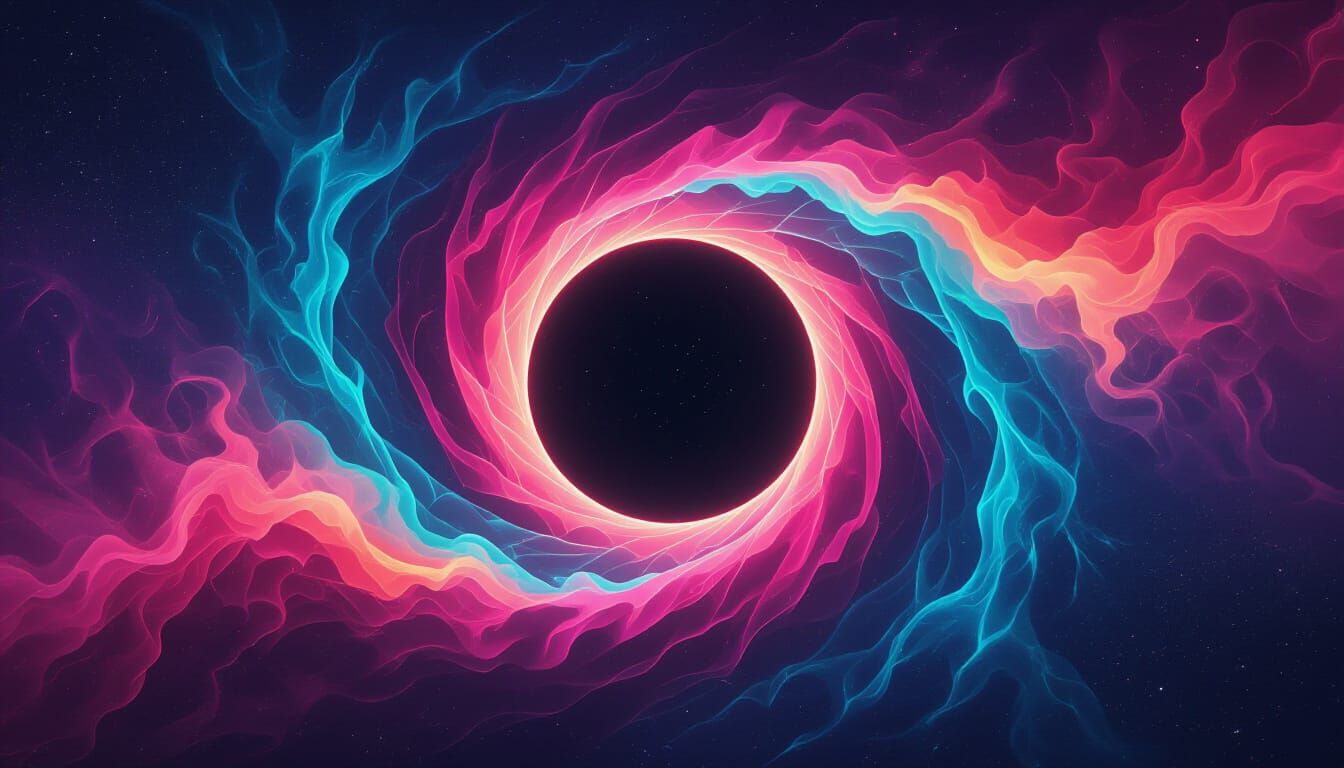 Psychedelic Black Hole Portal in Abstract Digital Art