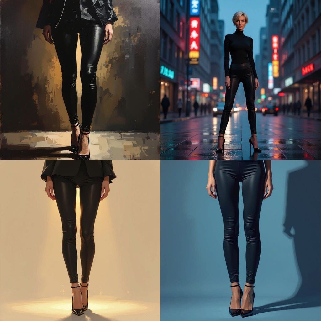 Elegant German Woman in Stilettos and Leggings