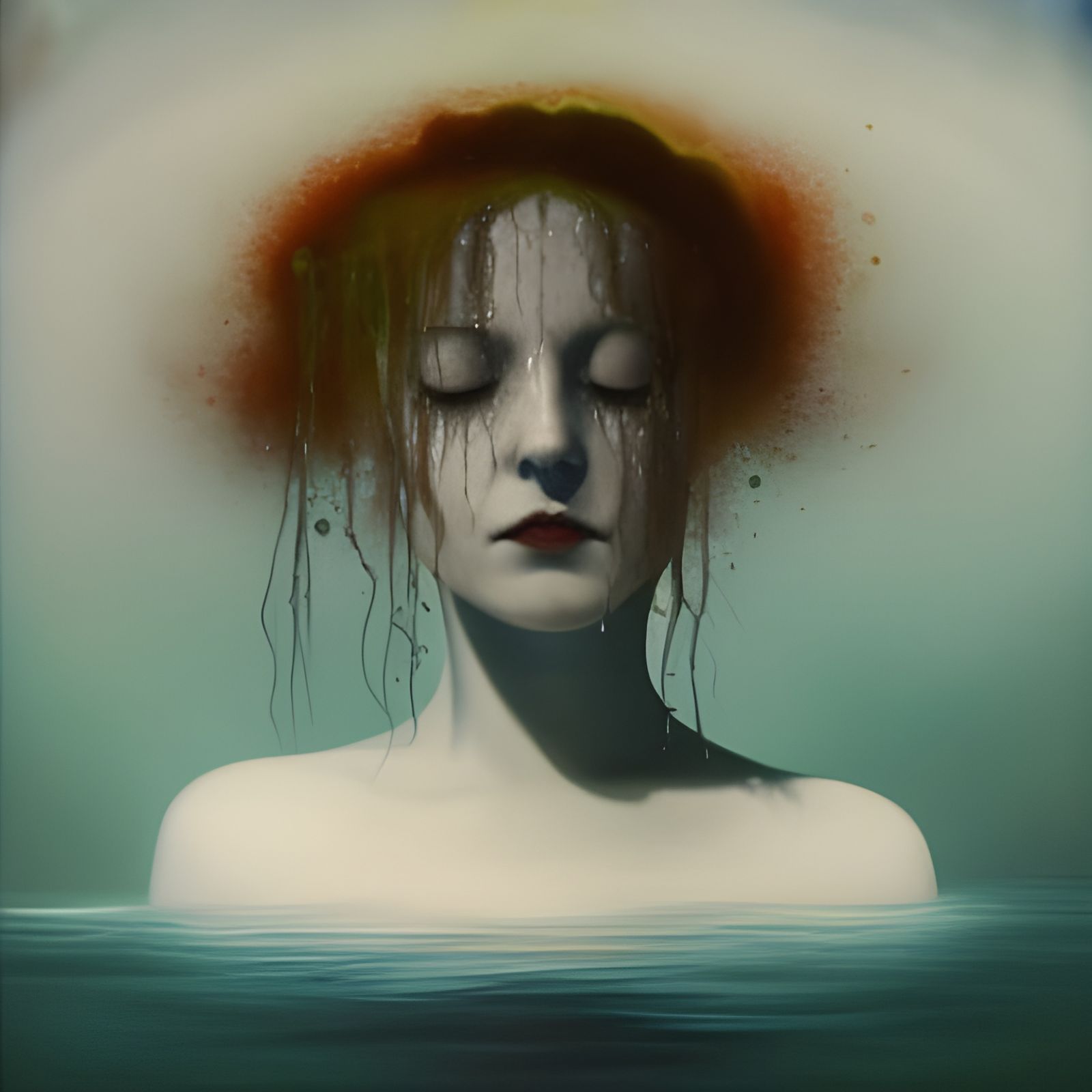 Ophelia Sinking: A Dreamcore Painting