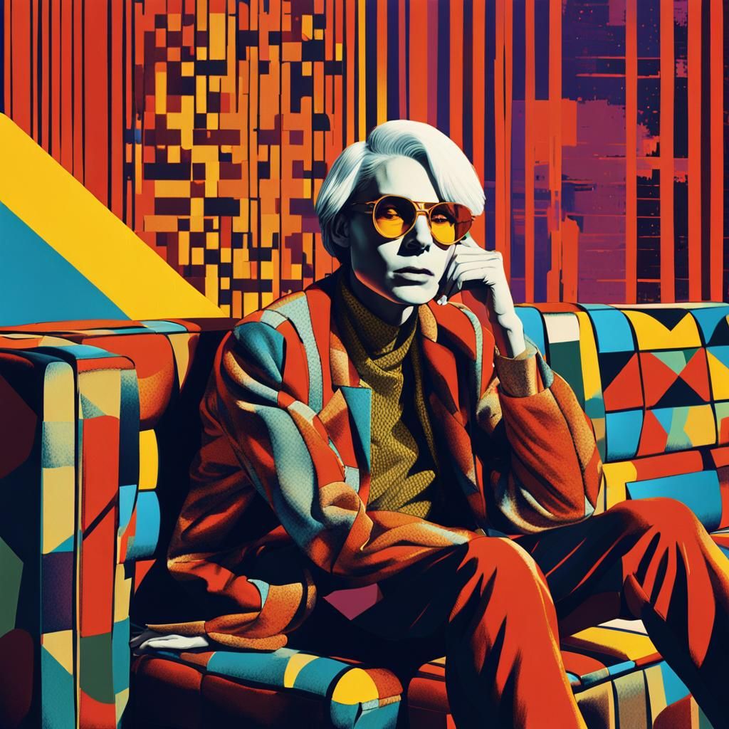Pop Art Ennui in Warhol-Inspired Digital Rendering