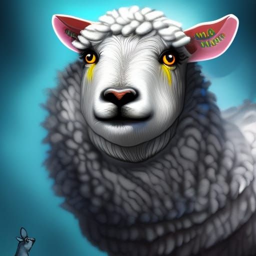 Cute Sheep in Wolf's Clothing: Hyperrealistic Art