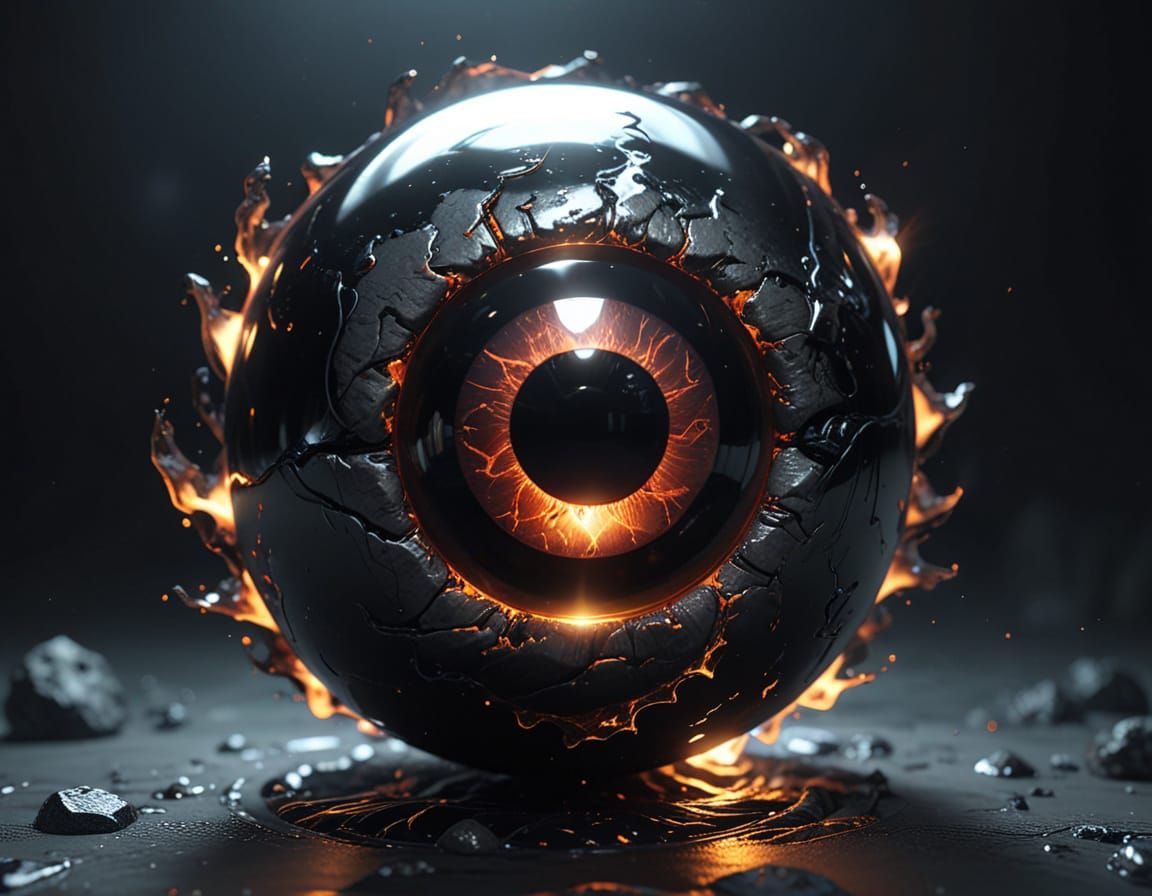 Glowing Onyx Orb Radiates Intense Black Energy