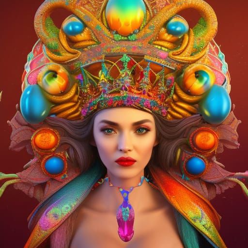 Whimsical Crown Adorned with Jewels: Fantasy Concept Art