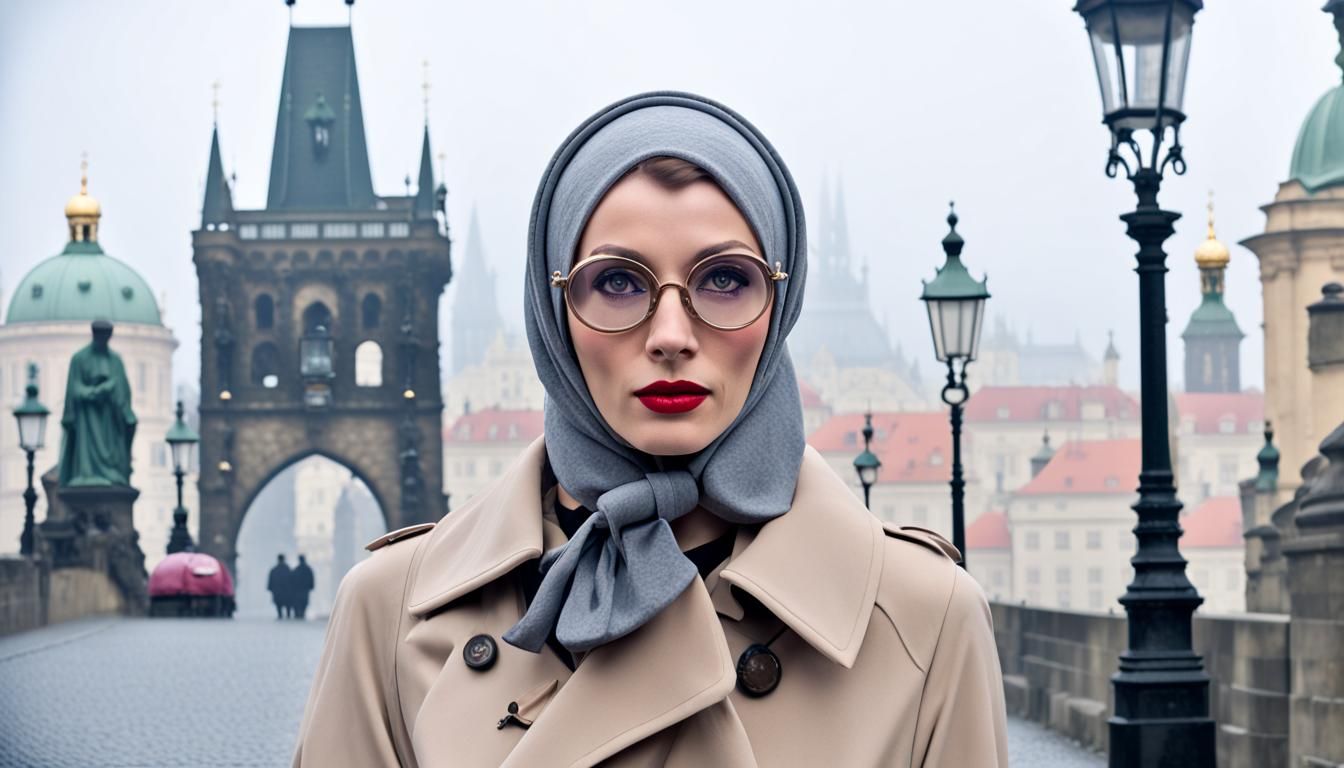 Undercover Agent Meeting on Charles Bridge in Prague