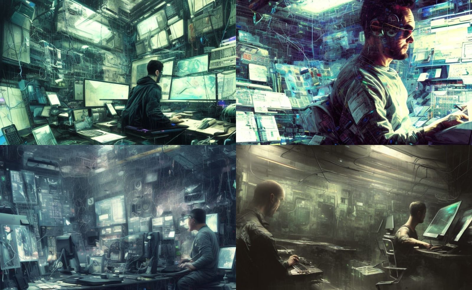 Complex Computer Matrix Style 3D Digital Art