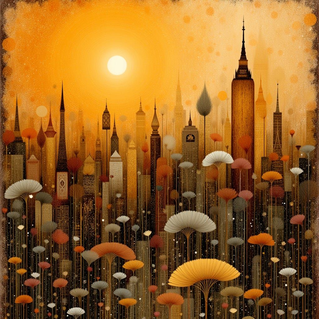 Expressive Cityscape Painting with Encaustic Impasto