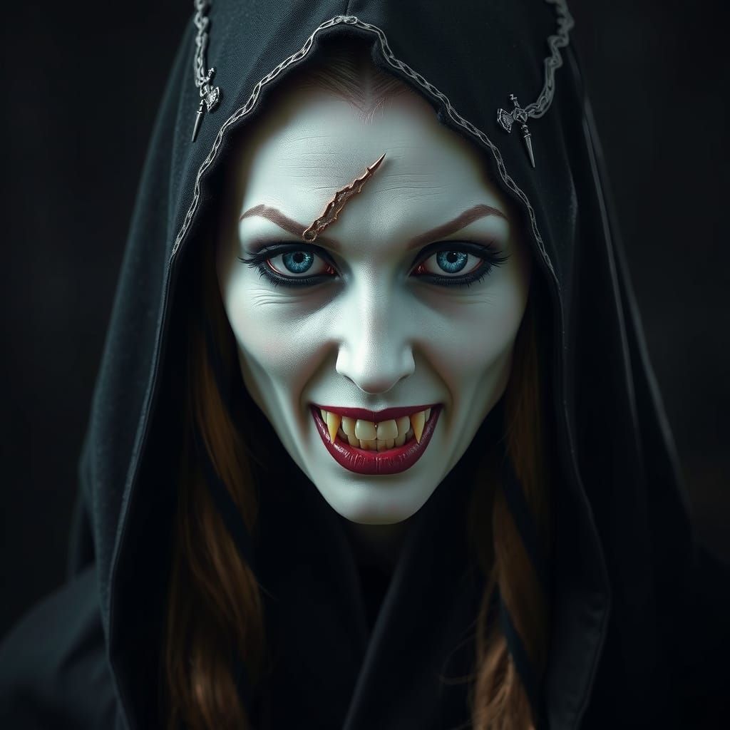 Female Vampire Portrait in Dark Medieval Style