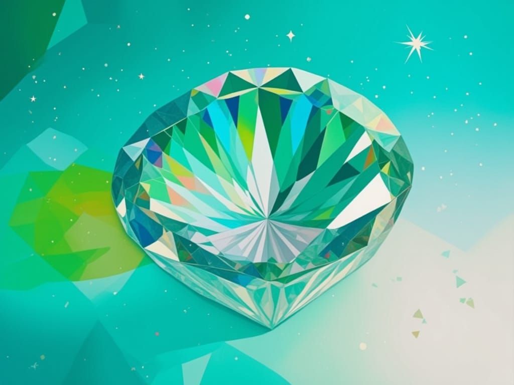 Luminous Gemstone in Art Nouveau Style