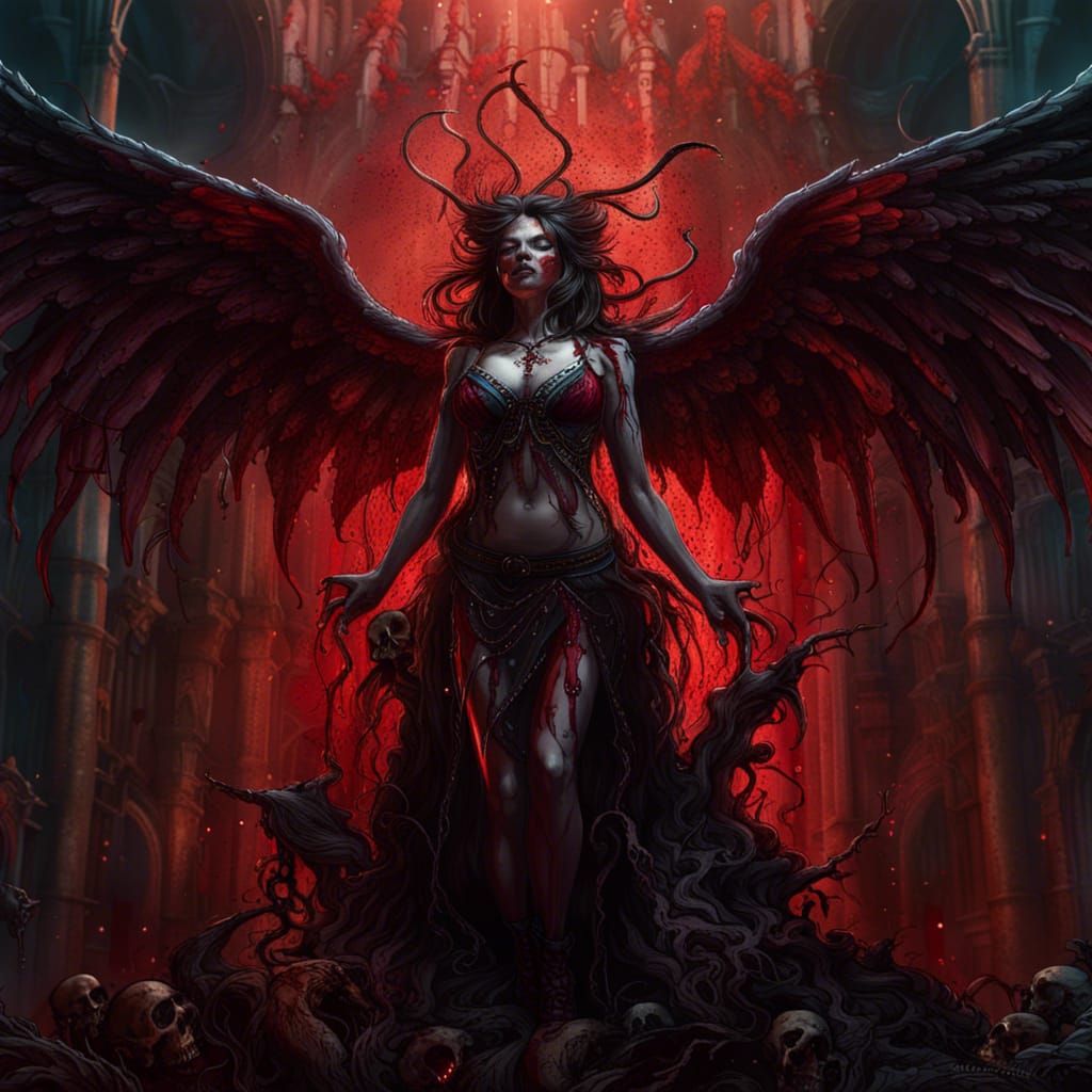 Lilith in Blood: A Fantastical Demon Art