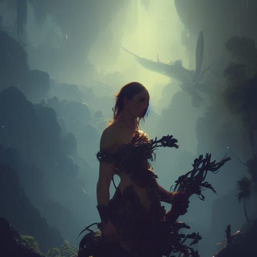 Dark Fantasy Blue Hawaii Concept Art in 8K