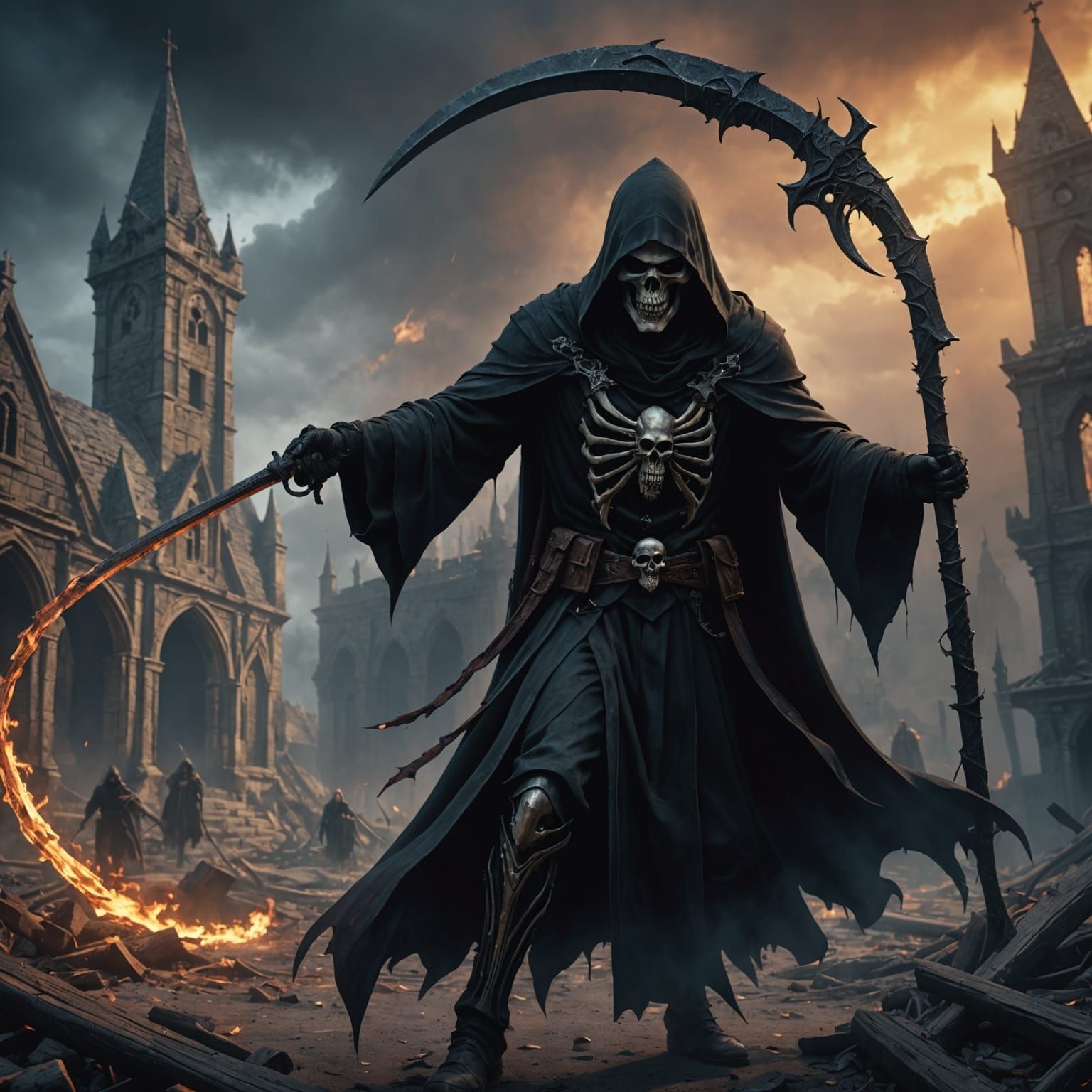Detailed Matte Painting of the Grim Reaper