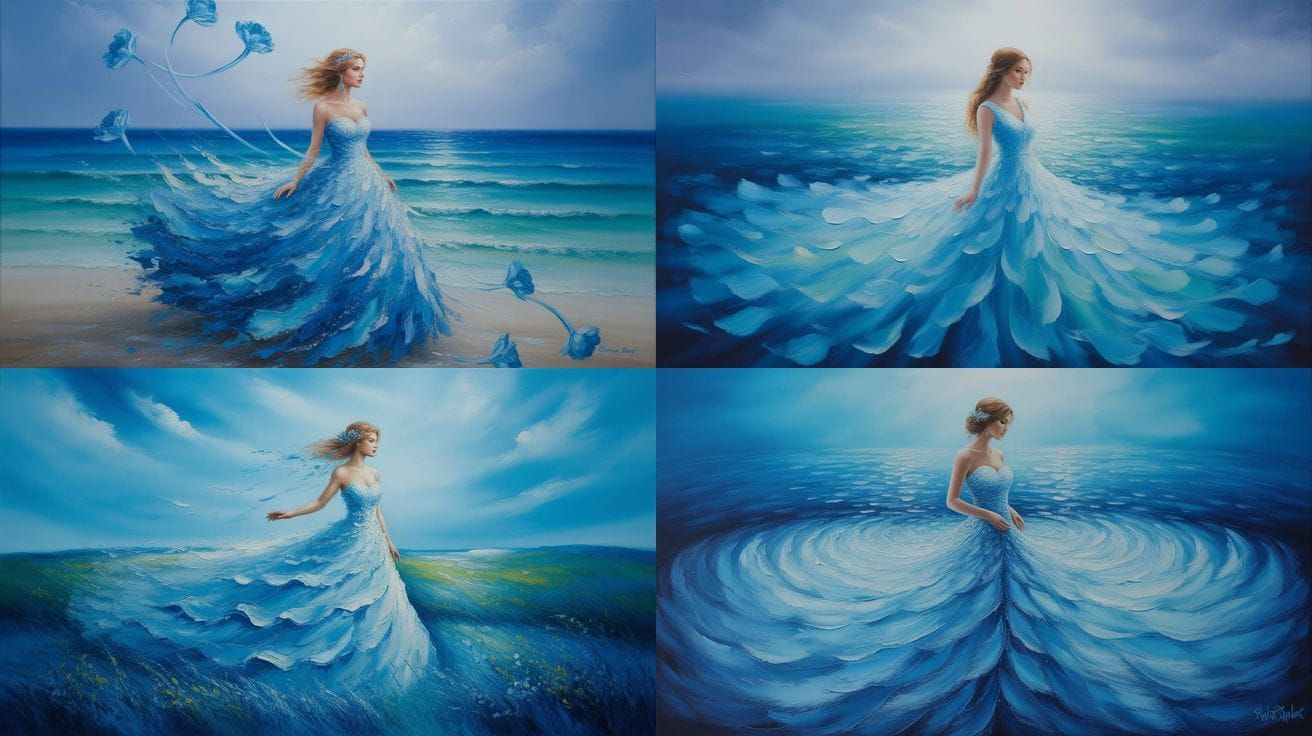 Blue Wedding Vision in Impasto Acrylic